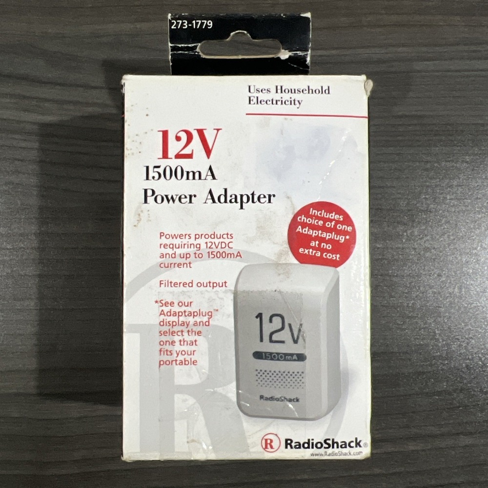 Radio Shack 12 Volt 1500mA Power‎ Adapter Type 273-1779